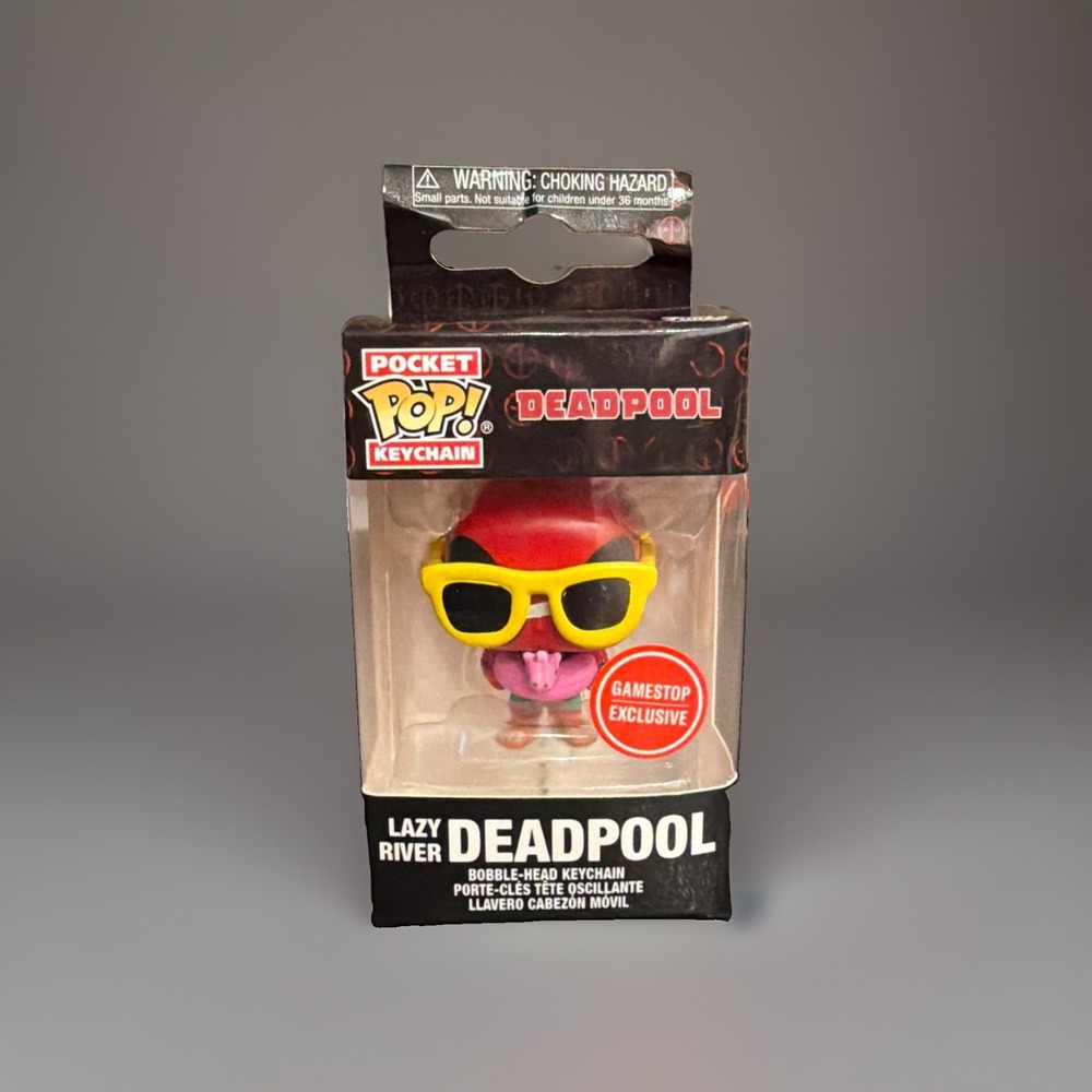 Funko Pocket Pop! 2021 Keychain Marvel Deadpool Gamestop Lazy River Deadpool